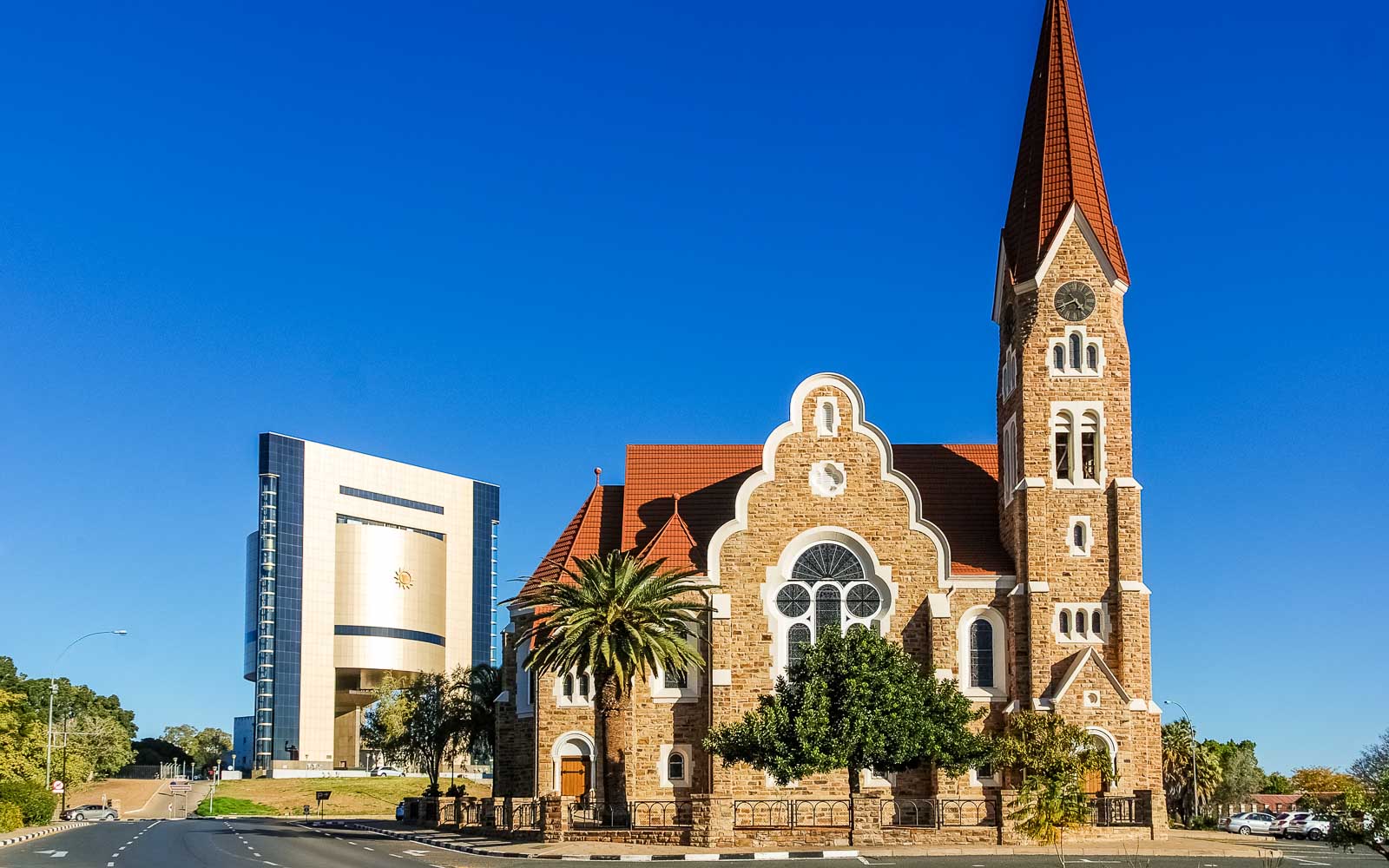 The Independence Memorial Museum and the Christ Church (or Christuskirche) is a historic landmark and Lutheran church in Windhoek, Namibia, Africa